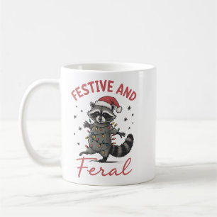 Rolig Tvättbjörn Jul Förvildad Meme Xmas Kaffemugg
