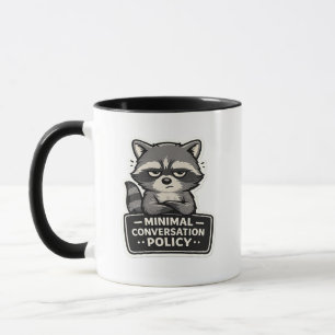 Rolig Tvättbjörn med Minimal Samtals Policy Mugg