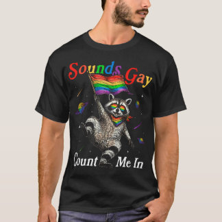 Rolig tvättbjörn meme regnbåge Hbtq Pride Lesbisk T Shirt