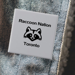 Rolig Tvättbjörn Nation Toronto Ljust-Entonig Knapp