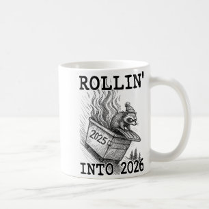Rolig Tvättbjörn Rullar In I 2026 Soptratt Ny Kaffemugg