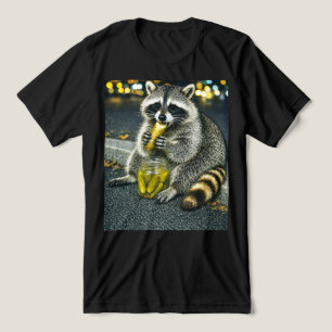 Rolig Tvättbjörn som äter Inlagda Gurkor Meme T Shirt