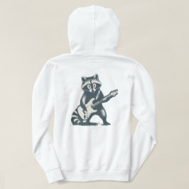Rolig tvättbjörn som spelar elgitarr hoodie