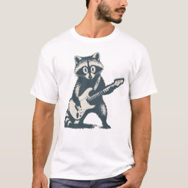 Rolig tvättbjörn som spelar elgitarr t shirt