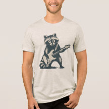 Rolig tvättbjörn som spelar elgitarr