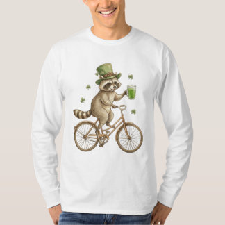 Rolig tvättbjörn, St. Patricks dag irländsk klöver T Shirt