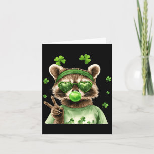 Rolig tvättbjörn st patricks dag tur irländsk roli kort