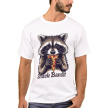 Rolig Tvättbjörn T-Shirt – ”Snackbandit” Pizzälska