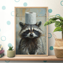 Rolig Tvättbjörn Toalettpapper Affisch