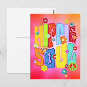 Rolig typografi - HIPPIE SJÄL 1 Vykort