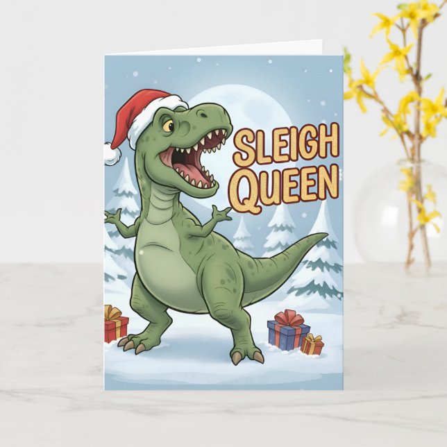 ROlig TYPOGRAFi JUL Kort (Gul blomma)