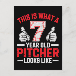 Rolig typografidesign för barn baseballpitcher helg vykort