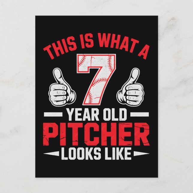Rolig typografidesign för barn baseballpitcher helg vykort (Framsida)