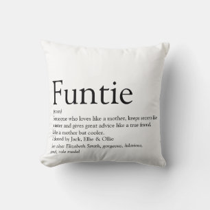 Rolig typografisk Funtie Faster Faster Definition Kudde