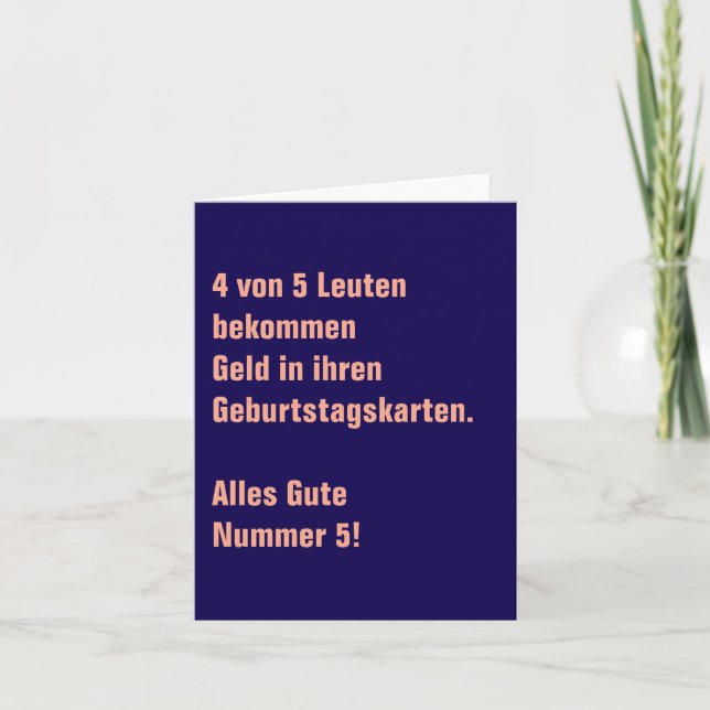 Rolig tysk humoristisk skämt kort (Framsida)