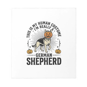Rolig tysk schäfer Halloween kostym hund design Anteckningsblock