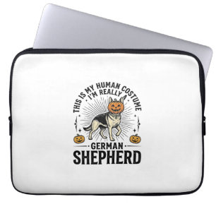 Rolig tysk schäfer Halloween kostym hund design Laptop Fodral
