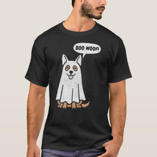 Rolig tysk schäferhund Halloween-spökenhund T Shirt