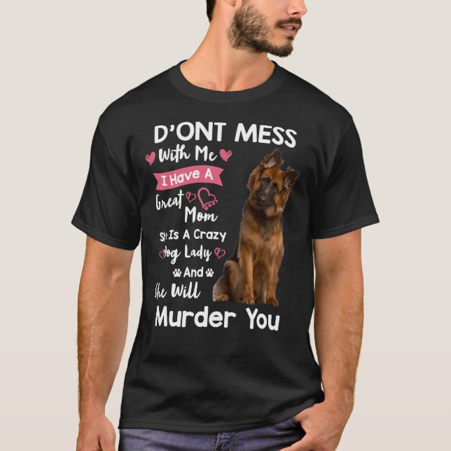 Rolig tysk schäferhund Rör mig inte Passformad T Shirt (Framsida)