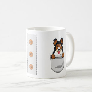Rolig tysk schäferhund valp hundälskare kaffemugg