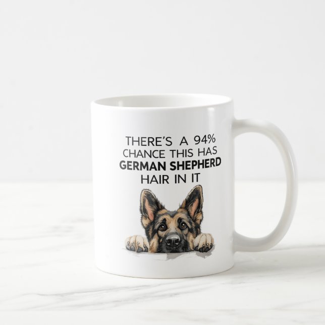 Rolig tysk schäfermugg, det är 94 procent chans kaffemugg (Höger)