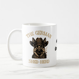 Rolig tysk shepherd cowboy tyska Shed-Herd Kaffemugg