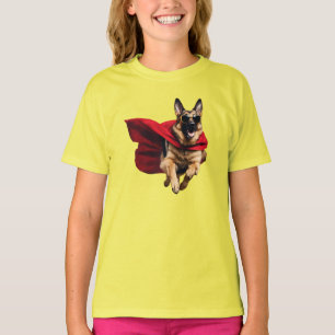 Rolig tysk shepherd superhjälte barn- t shirt