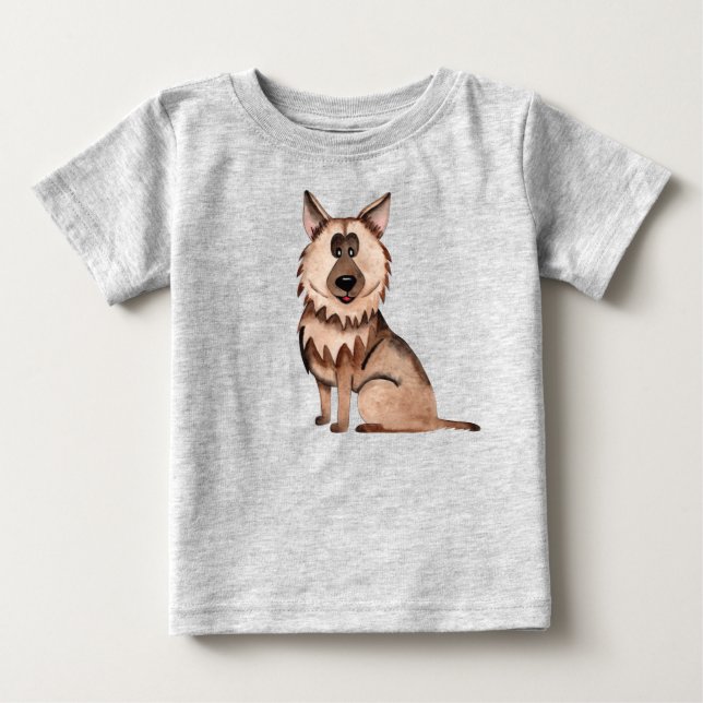Rolig tysk shepherd-valp hunddjur t shirt (Framsida)