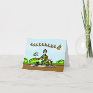 Rolig U.S. Border Patrol Agent & Tomte Sleigh-kort Kort