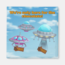 Rolig UFO-chokladälskares design Magnet