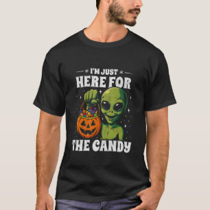 Rolig UFO-utomjordingdräkt - Här för Halloween-god T Shirt