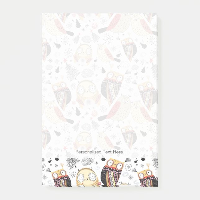 Rolig uggla för struktur post-it block (Framsida)