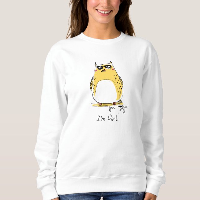 Rolig Uggla Jag är Uggla Citat Gul Uggla Roliga Ci T Shirt (Framsida)
