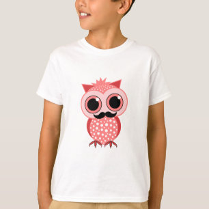rolig uggla med mustasch t-shirt
