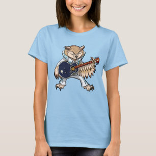 Rolig Uggle Rock And Roll Sångare & Gitarrist Teck T Shirt