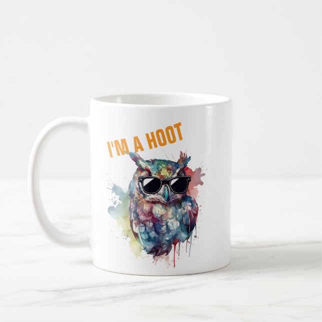Rolig ugglemugg - Jag är en hoot anpassad kaffekop Kaffemugg (Vänster)