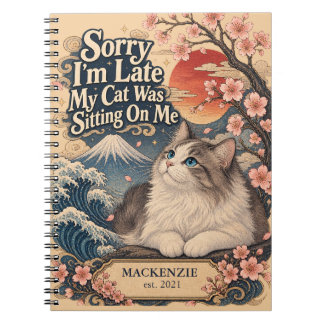 Rolig Ukiyo-e Katt Japansk Katsushika Hokusai Anteckningsbok