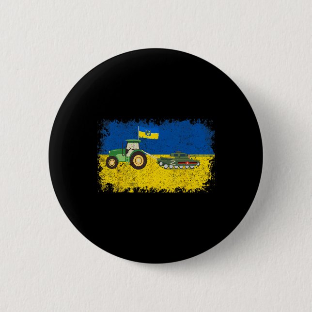 Rolig ukrainsk bonde stjäl tank meme jag står wi knapp (Framsida)