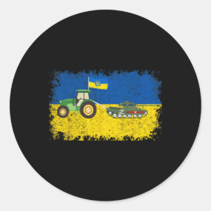 Rolig ukrainsk bonde stjäl tank meme jag står wi runt klistermärke