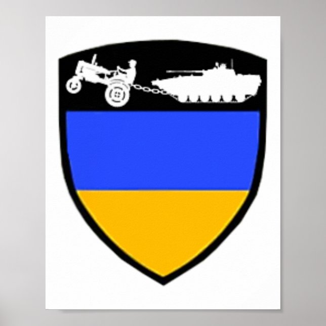 Rolig ukrainsk bonde traktor bogserar tank Meme  Poster (Framsidan)