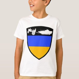 Rolig ukrainsk bonde traktor bogserar tank meme t shirt