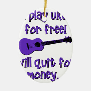 Rolig Ukulele Julgransprydnad Keramik