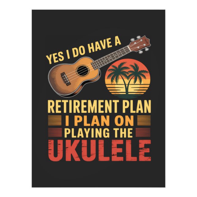 Rolig Ukulele pensionsplan Fototryck (Framsidan)