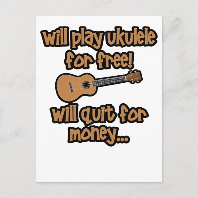 Rolig Ukulele Vykort (Framsida)