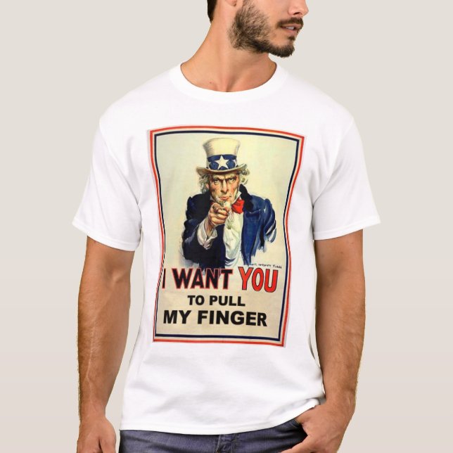Rolig Uncle Sam Tee Shirt (Framsida)