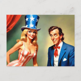 Rolig Uncle Sam USA Vykort