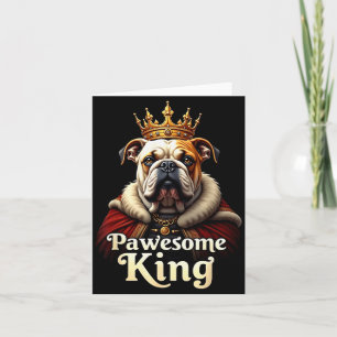 Rolig underbar engelsk Bulldog King Hund Konst  Kort