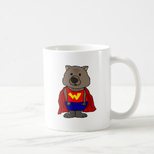 Rolig undra konst för Wombat Superherotecknad Kaffemugg