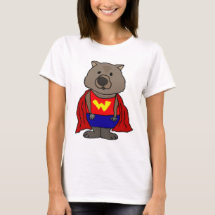 Rolig undra konst för Wombat Superherotecknad Tröja