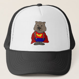Rolig undra konst för Wombat Superherotecknad Truckerkeps